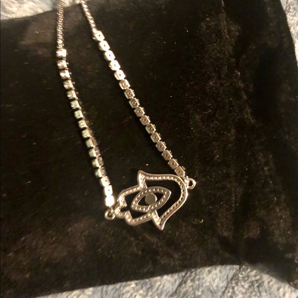 Hamsa Adjustable Bolo CZ, Fine Silver Bracelet - Picture 5 of 8